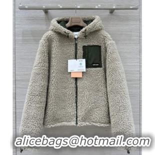 Top Quality Miu Miu Teddy Cloth Padded Jacket MM120220 Grey 2025
