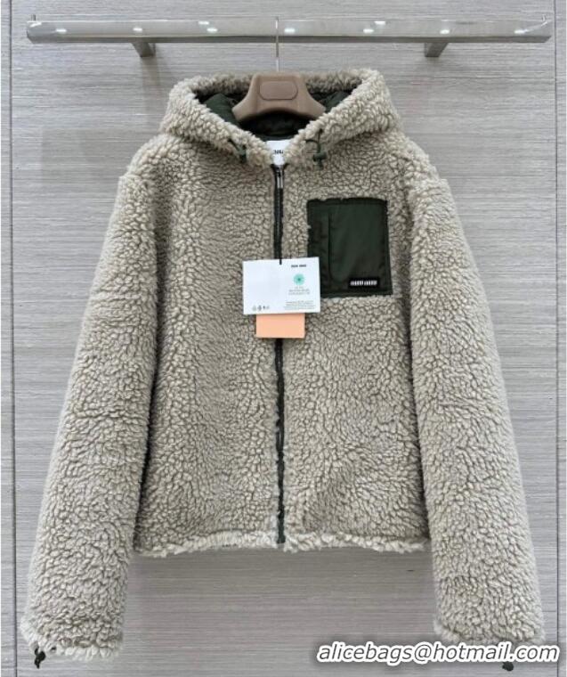 Top Quality Miu Miu Teddy Cloth Padded Jacket MM120220 Grey 2025