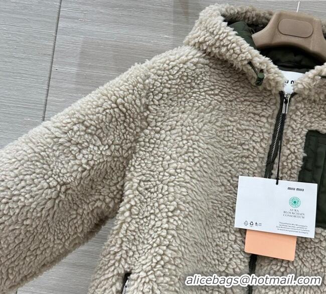 Top Quality Miu Miu Teddy Cloth Padded Jacket MM120220 Grey 2025