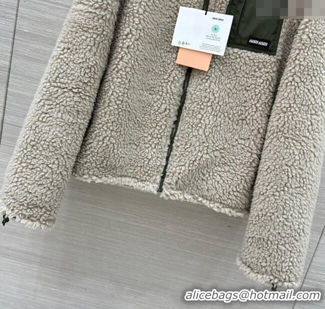 Top Quality Miu Miu Teddy Cloth Padded Jacket MM120220 Grey 2025