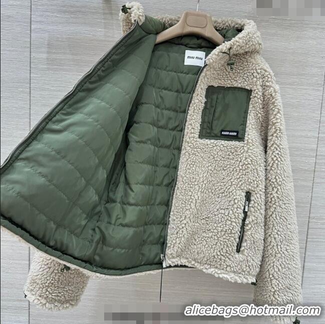 Top Quality Miu Miu Teddy Cloth Padded Jacket MM120220 Grey 2025