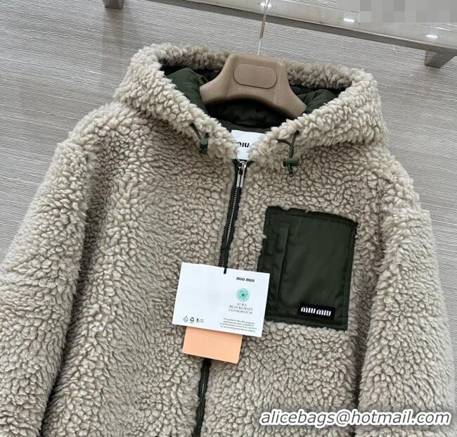 Top Quality Miu Miu Teddy Cloth Padded Jacket MM120220 Grey 2025