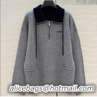 Affordable Price Miu Miu Polo Shirt MM120221 Grey 2025