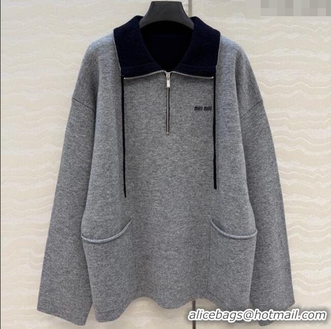 Affordable Price Miu Miu Polo Shirt MM120221 Grey 2025