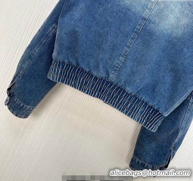 Luxury Discount Miu Miu Denim Quilted Jacket MM120218 Blue 2025