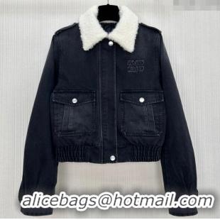 Reasonable Price Miu Miu Denim Quilted Jacket MM120218 Blue 2025