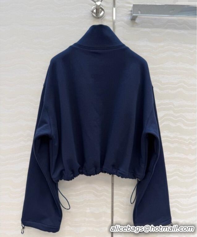 Luxury Cheap Miu Miu Jacket and Skirt Set MM120222 Dark Blue 2025