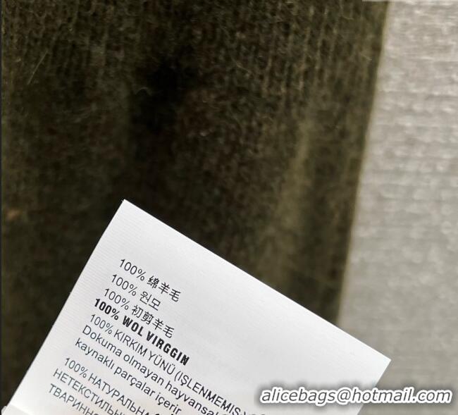 Luxury Discount Miu Miu Wool Knit Dress MM120223 Green 2025
