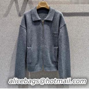 Buy New Cheap Miu Miu Knit Cardigan MM120236 Grey 2025