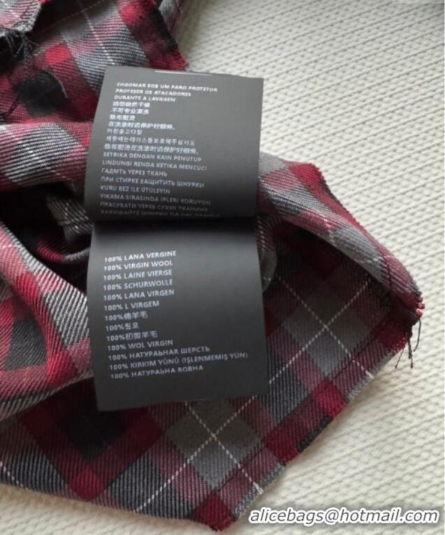 Luxury Cheap Miu Miu Wool Plaid Shirt MM120225 Red 2025