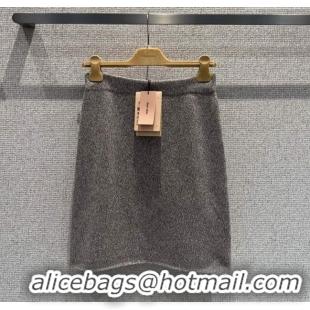 Affordable Price Miu Miu Wool Knit Skirt MM120229 Grey 2025
