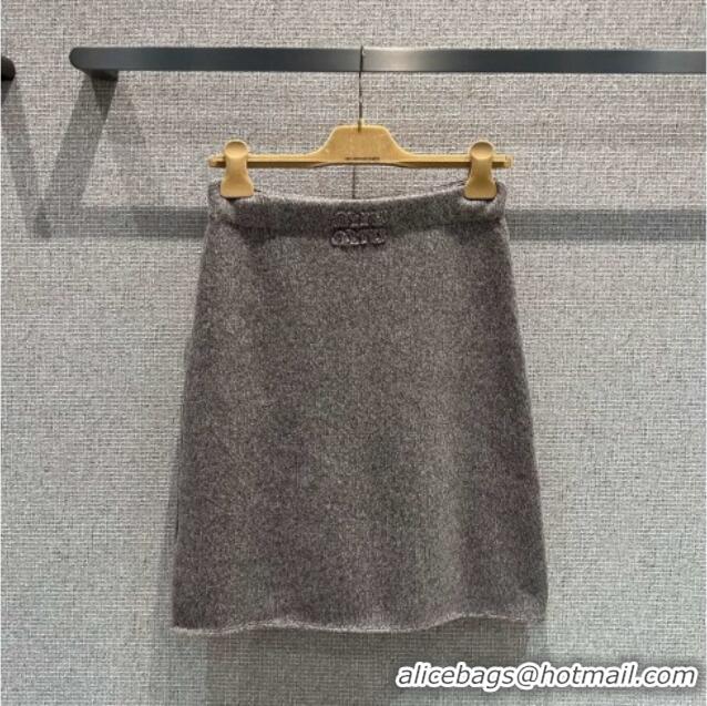 Affordable Price Miu Miu Wool Knit Skirt MM120229 Grey 2025