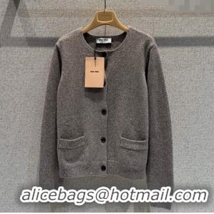 Grade Design Miu Miu Wool Knit Cardigan MM120229 Grey 2025