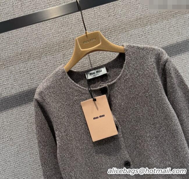 Grade Design Miu Miu Wool Knit Cardigan MM120229 Grey 2025