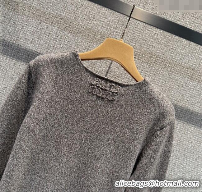Grade Design Miu Miu Wool Knit Cardigan MM120229 Grey 2025