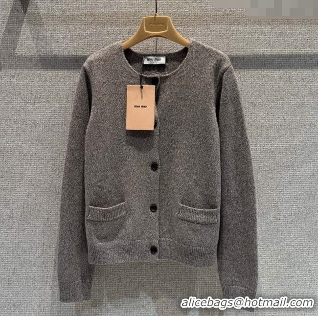 Grade Design Miu Miu Wool Knit Cardigan MM120229 Grey 2025