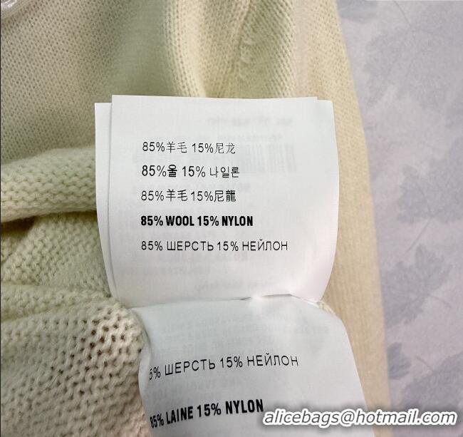 Market Sells Miu Miu Wool Blend Cardigan with Blossom and Pearls MM120231 White 2025