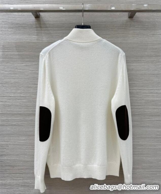 Luxury Discount Miu Miu Cashmere Polo Shirt MM120234 White 2025