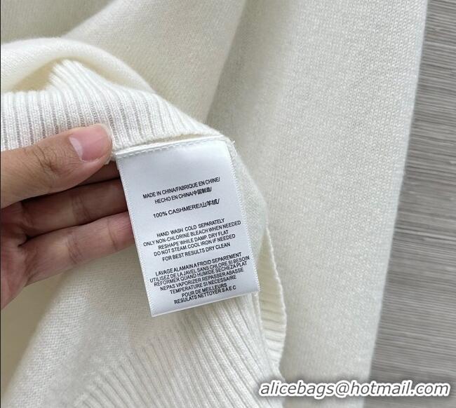 Luxury Discount Miu Miu Cashmere Polo Shirt MM120234 White 2025