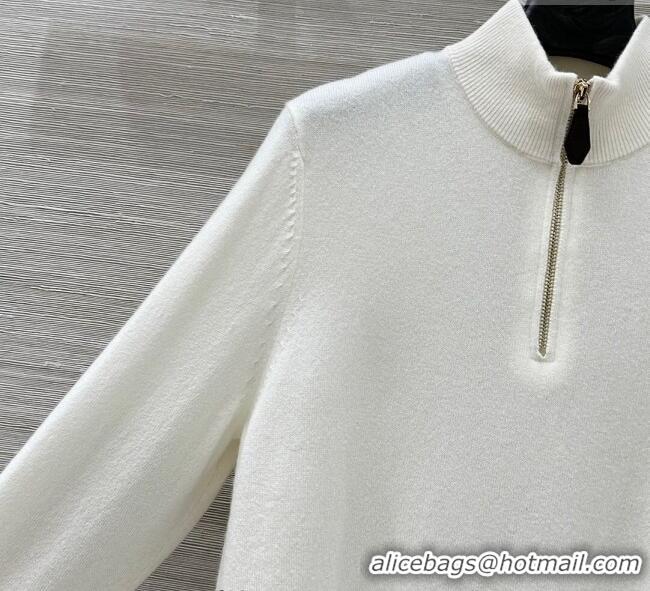 Luxury Discount Miu Miu Cashmere Polo Shirt MM120234 White 2025