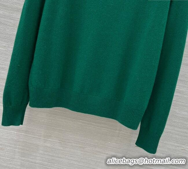 Affordable Price Miu Miu Cashmere Polo Shirt MM120234 Green 2025