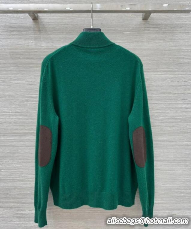 Affordable Price Miu Miu Cashmere Polo Shirt MM120234 Green 2025