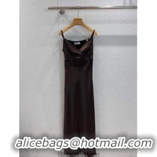 Fashion Discount Miu Miu Long Dress MM120237 Brown 2025