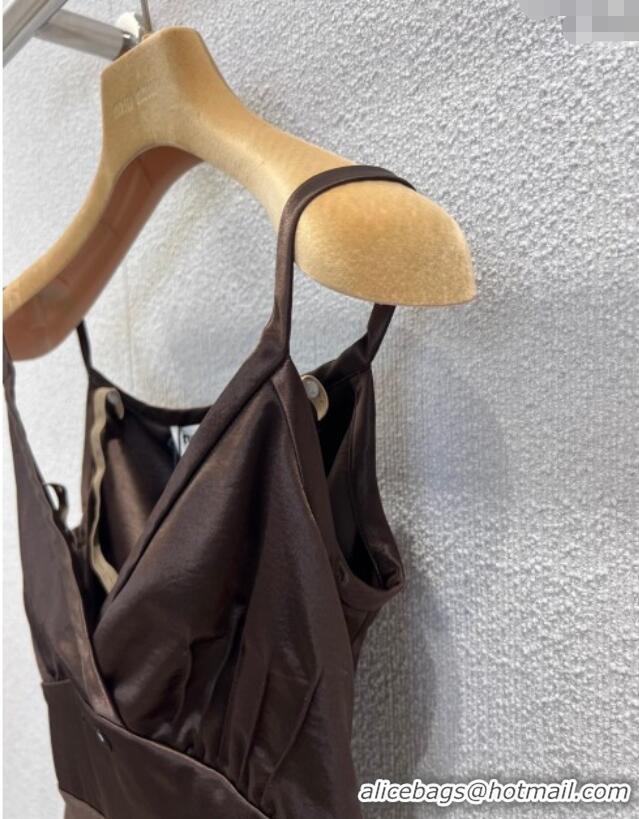 Fashion Discount Miu Miu Long Dress MM120237 Brown 2025