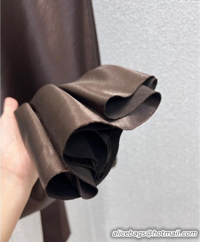 Fashion Discount Miu Miu Long Dress MM120237 Brown 2025