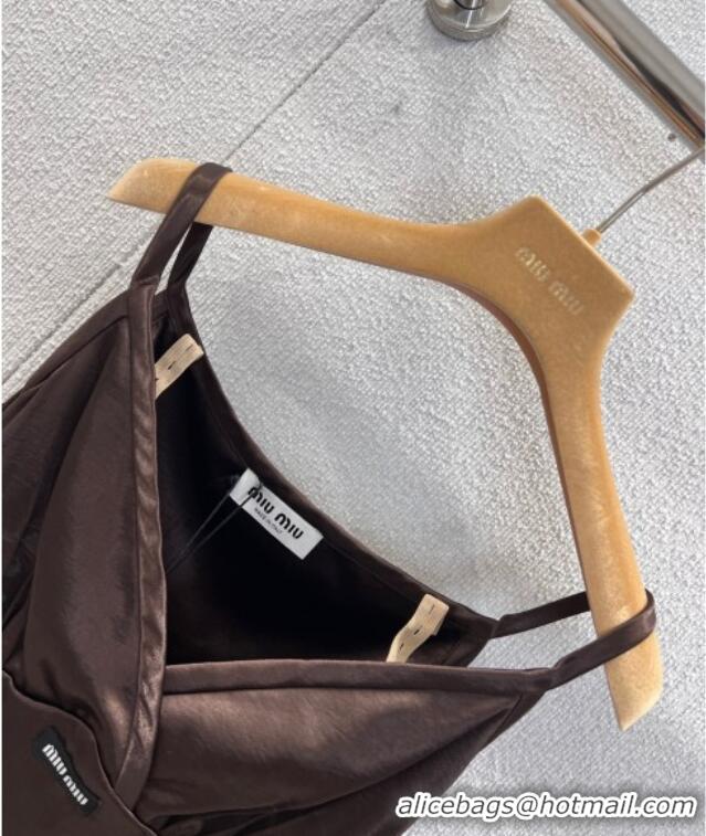 Fashion Discount Miu Miu Long Dress MM120237 Brown 2025