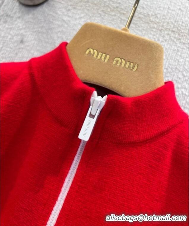 Luxury Cheap Miu Miu Polo Vest MM120238 Red 2025