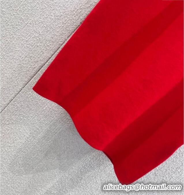Luxury Cheap Miu Miu Polo Vest MM120238 Red 2025