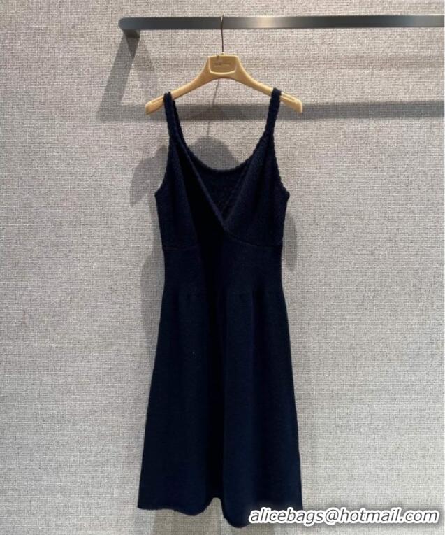 Top Design Miu Miu Wool Knit Dress MM120223 Dark Blue 2025