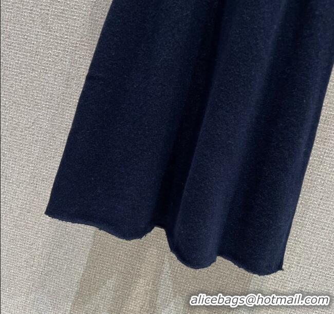 Top Design Miu Miu Wool Knit Dress MM120223 Dark Blue 2025