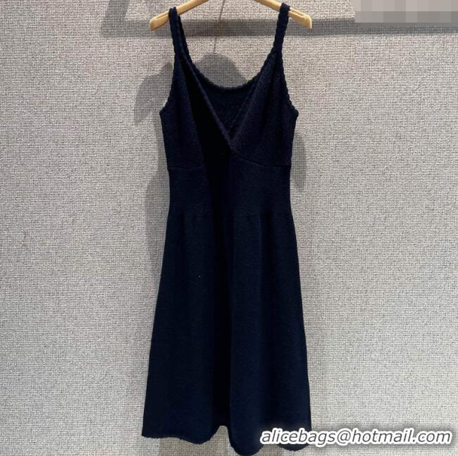 Top Design Miu Miu Wool Knit Dress MM120223 Dark Blue 2025