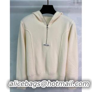 Buy Classic Miu Miu Wool Polo Shirt MM120240 White 2025