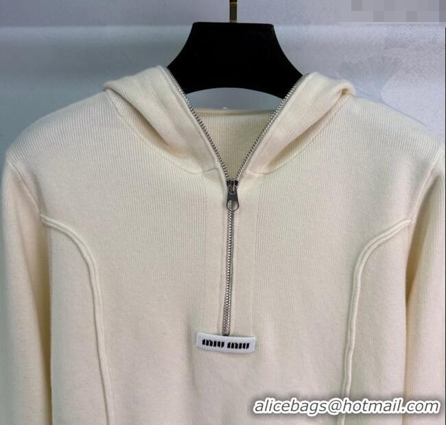 Buy Classic Miu Miu Wool Polo Shirt MM120240 White 2025