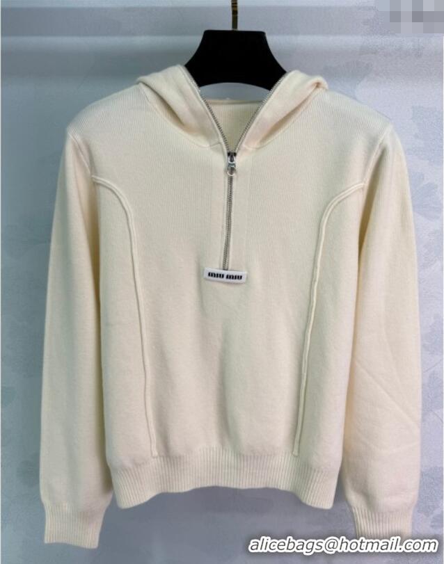 Buy Classic Miu Miu Wool Polo Shirt MM120240 White 2025