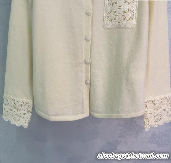 Buy Classic Miu Miu Wool Cardigan MM120201 White 2025