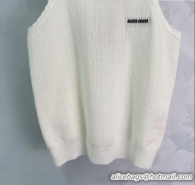 ​Top Quality Miu Miu Cashmere Vest MM120289 White 2025