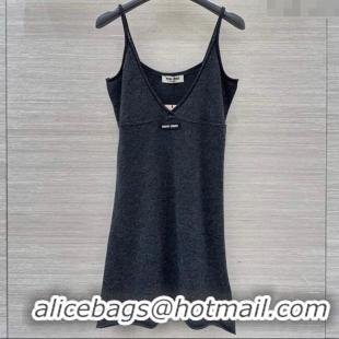 New Fashion Miu Miu Cashmere Vest Dress MM120501 Dark Grey 2025