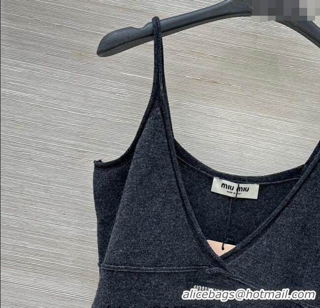 New Fashion Miu Miu Cashmere Vest Dress MM120501 Dark Grey 2025
