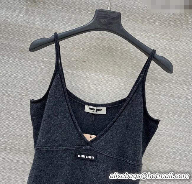 New Fashion Miu Miu Cashmere Vest Dress MM120501 Dark Grey 2025