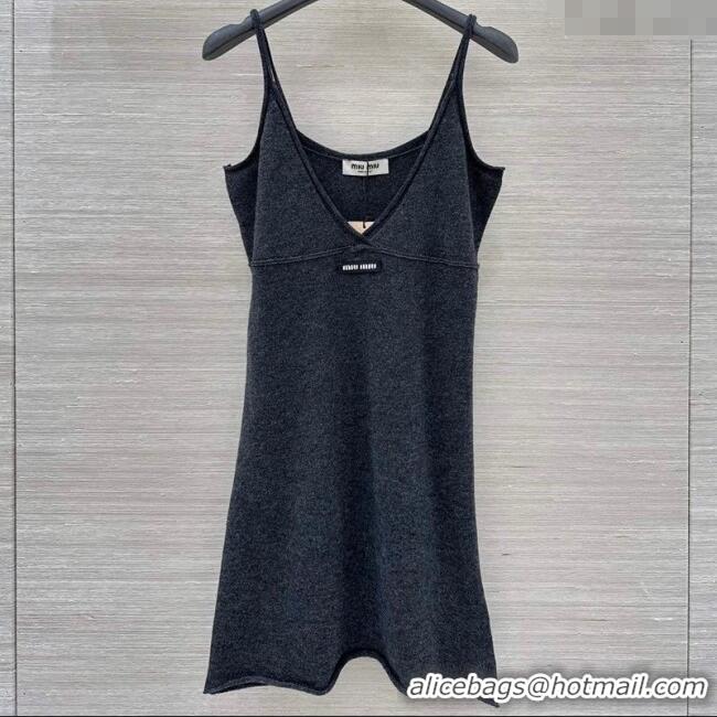 New Fashion Miu Miu Cashmere Vest Dress MM120501 Dark Grey 2025