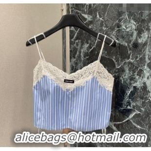 Luxury Discount Miu Miu Striped Vest MM120299 Blue 2025