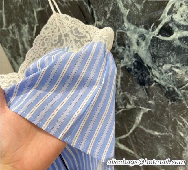 Luxury Discount Miu Miu Striped Vest MM120299 Blue 2025