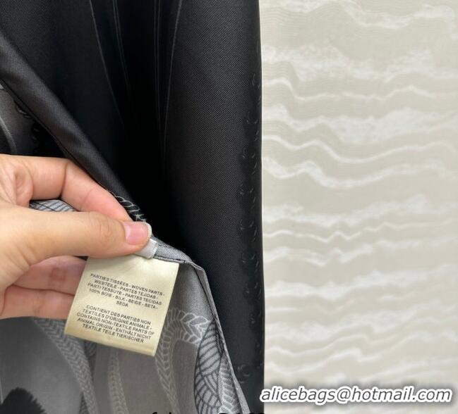 Buy Inexpensive Hermes Silk Shirt Dress HS120102 Black 2025