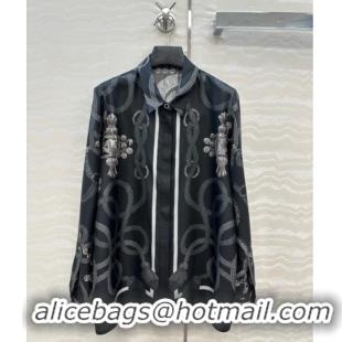 Promotional Hermes Silk Shirt HS120104 Black 2025