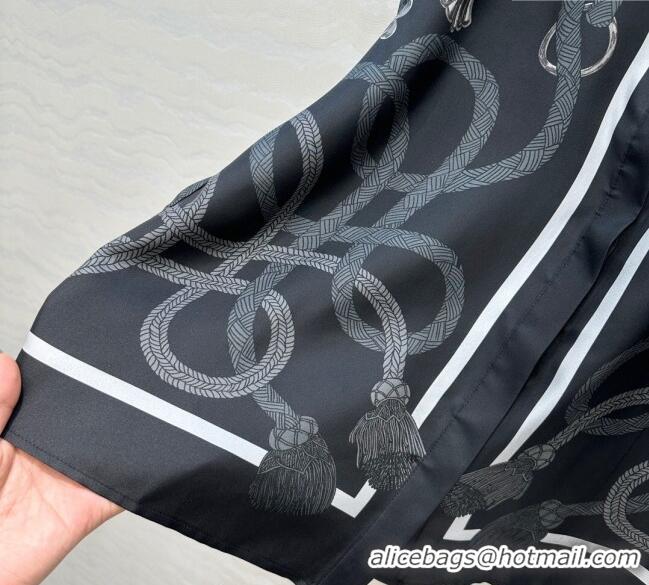 Promotional Hermes Silk Shirt HS120104 Black 2025
