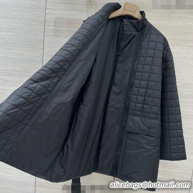 Big Discount Hermes Quilted Coat HS120201 Black 2025